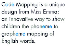 Code Mapped words show which letters are graphemes in all words