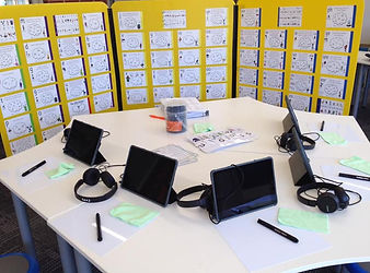 Set up a learning station with Spelling Clouds and a Speech Sound Wall