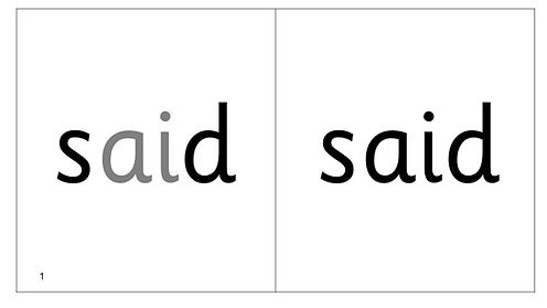 Print and laminate as Speedie Sight Word cards and order for phonics programmes