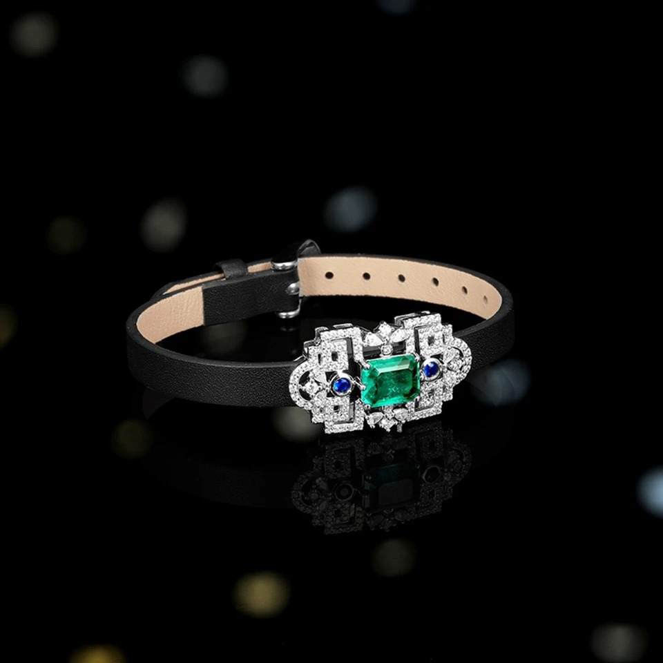 الصورة المصغرة: طقم قلادة choker + اسوارة أسود أخضر