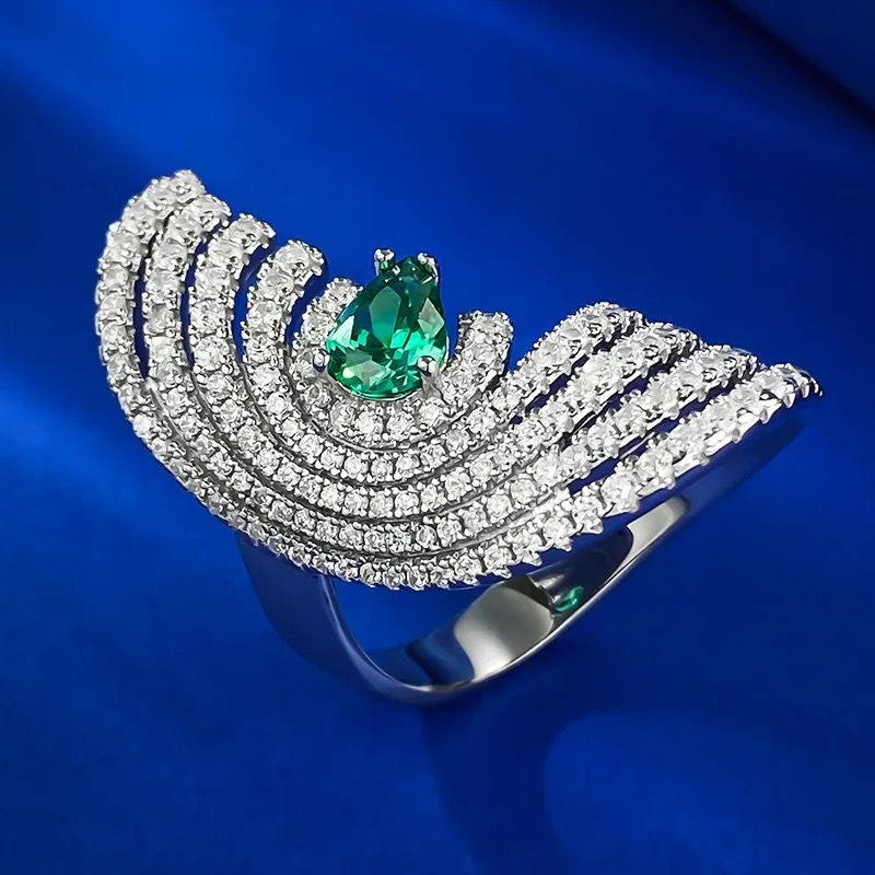 الصورة المصغرة: خاتم حلقات حجر اخضر 