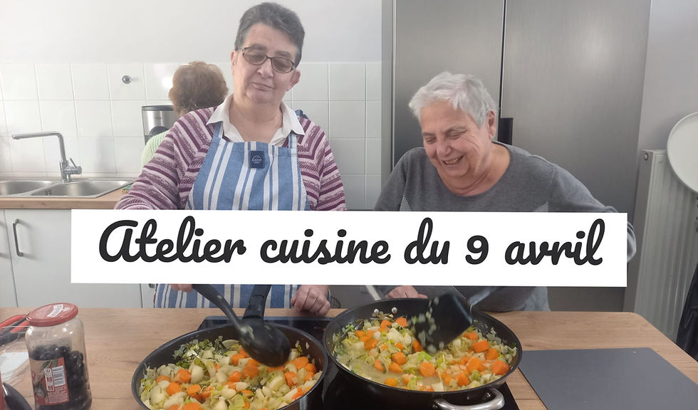 Atelier cuisine animé par une cheffe du 9 avril 2026.