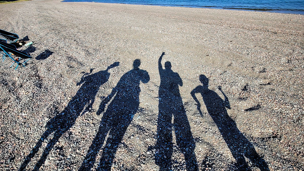 Our silhouettes by the Bay of Fundy