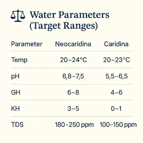 Water Parameters ( Target Ranges)