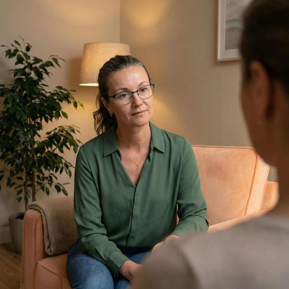 Psychotherapist in session with a client, providing anxiety and stress therapy in Toronto