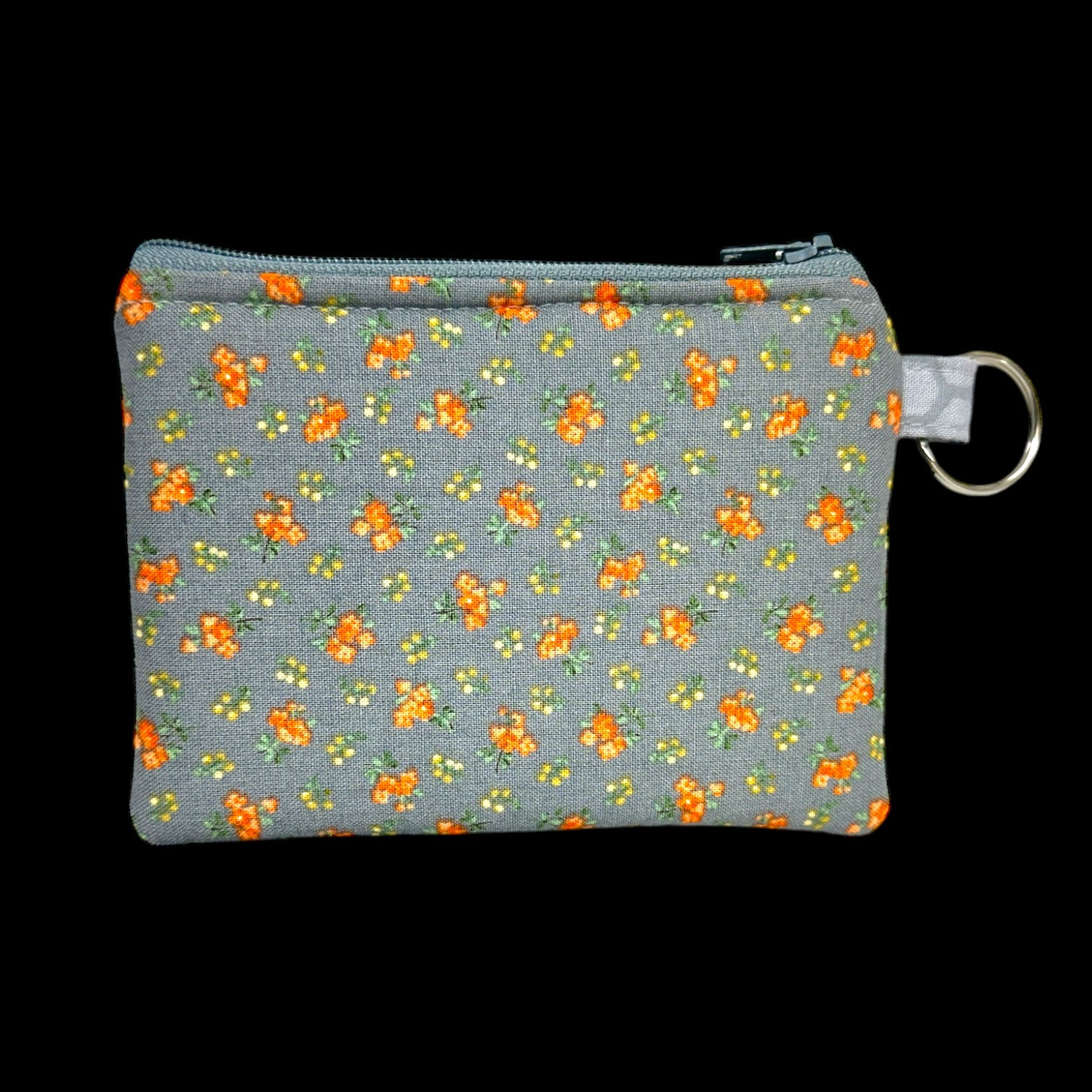 Peach Calico Flowers Coin/ID/Credit Card Purse