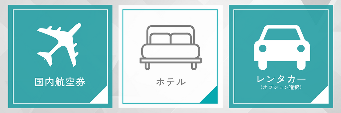 旅行は移動も快適航空券+ホテル+レンタカーを一括予約