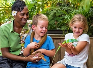 フィジー固有種の生物に、スリル満点のウォータースライダーやジップラインまで。