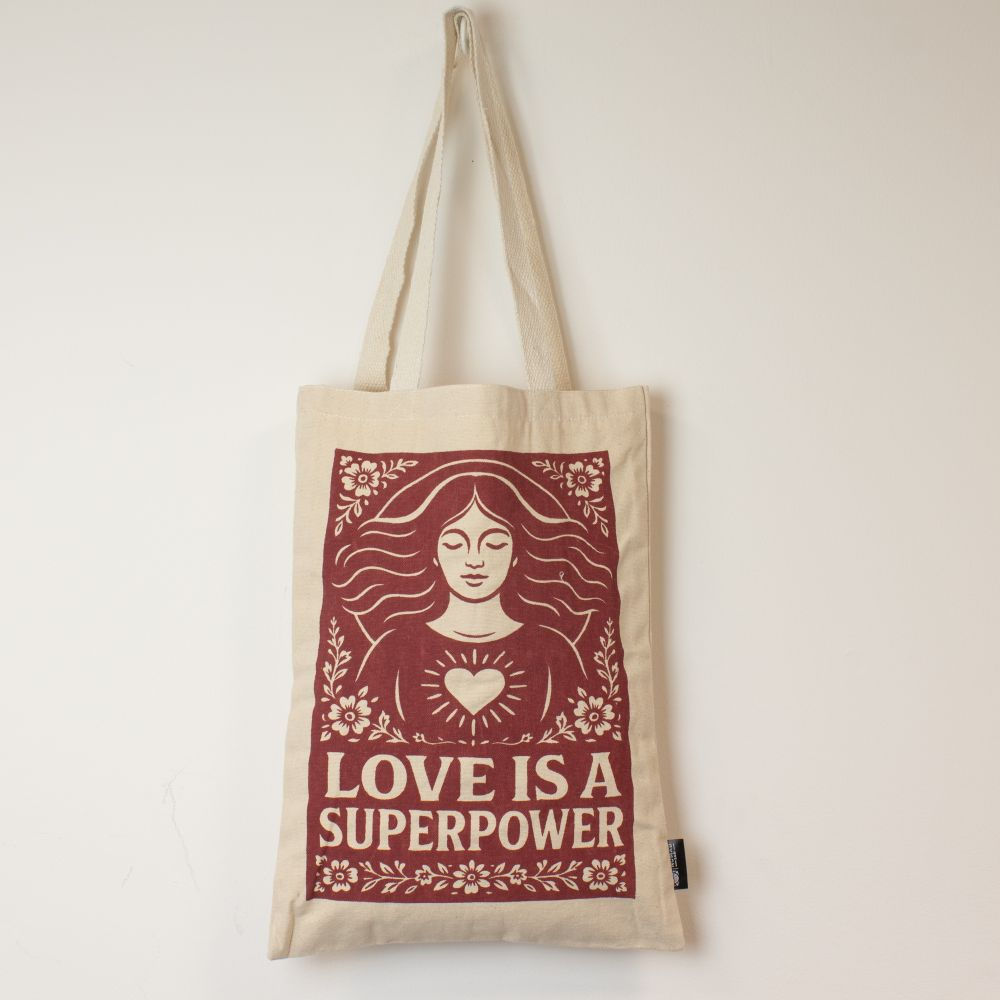 Nomad Sari Iconic Toni Tote Bag - Love is a Super Power