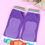 Miniatiūra: Yoga Pilates Grip Socks Small/Medium Purple with Multi-Color Toes