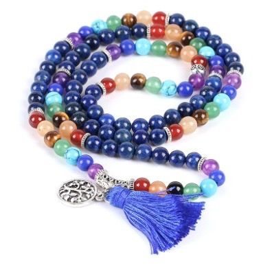 Miniatura: Unisex 7 Chakras Healing Charm Balance Bracelet / Necklace Blue