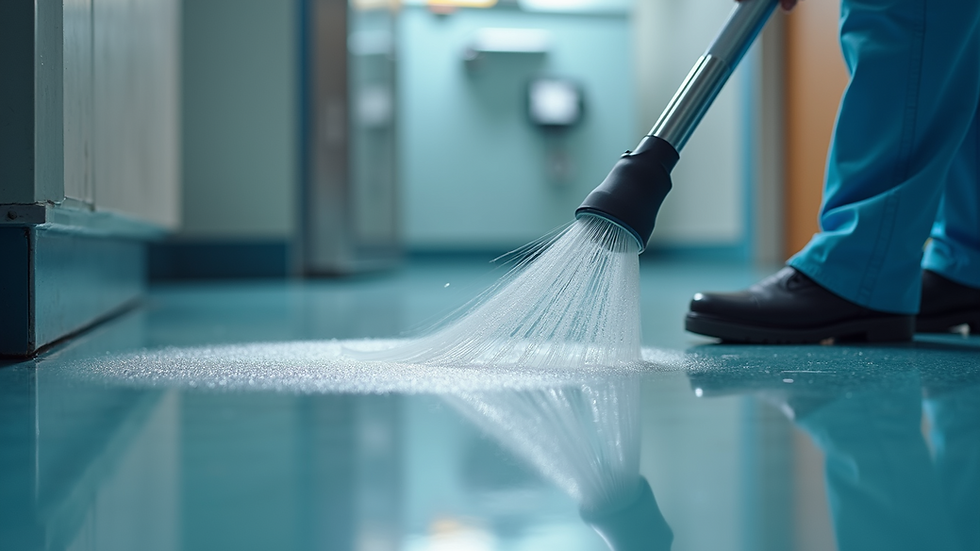Close-up view of professional cleaning equipment in use