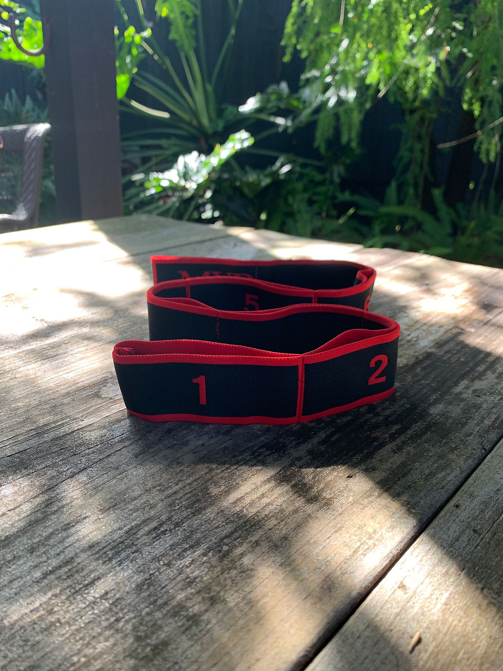 Miniatiūra: Red/Black Yoga Stretch Strap 8 Loops