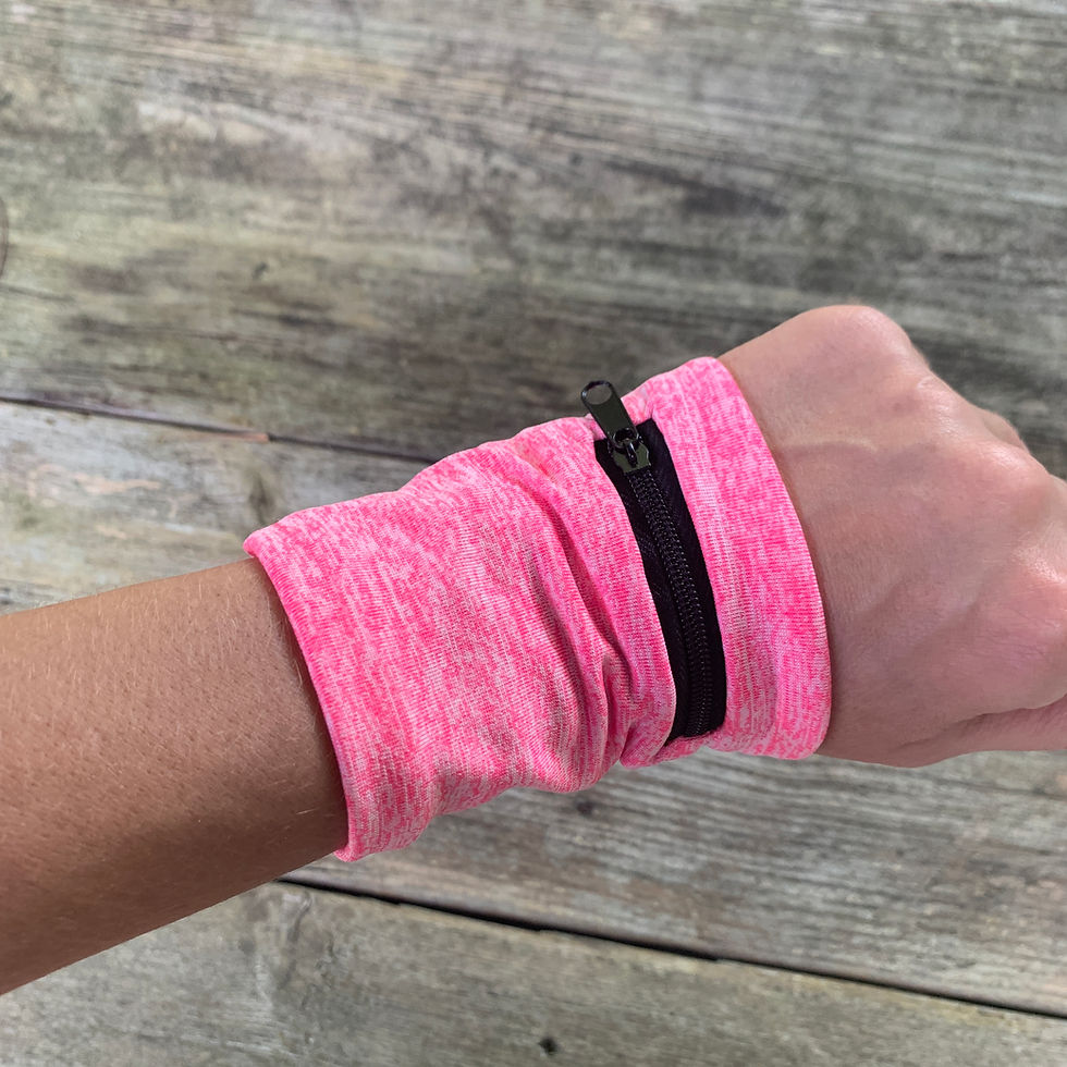 Miniatura: Multifunctional Zipper Wrist Wallet - Wristband for Keys, ID, Cards, Cash - Pink