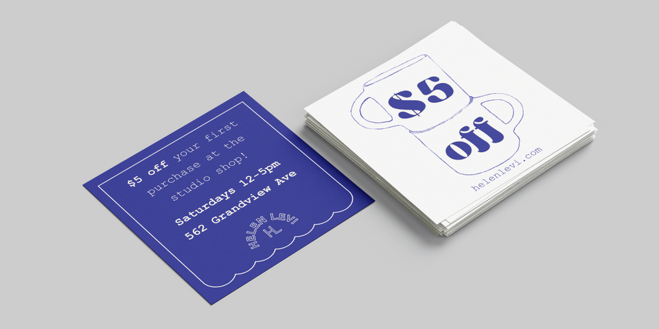 Postcard Design, Helen Levi Visual Identity