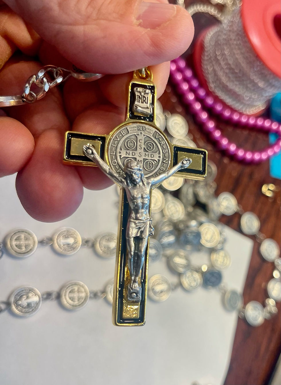 Thumbnail: 36 Inch 14mm Saint Benedict Rosary