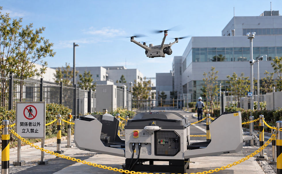 施設の敷地に置いたドローンポートDJI Dock 3のイメージ