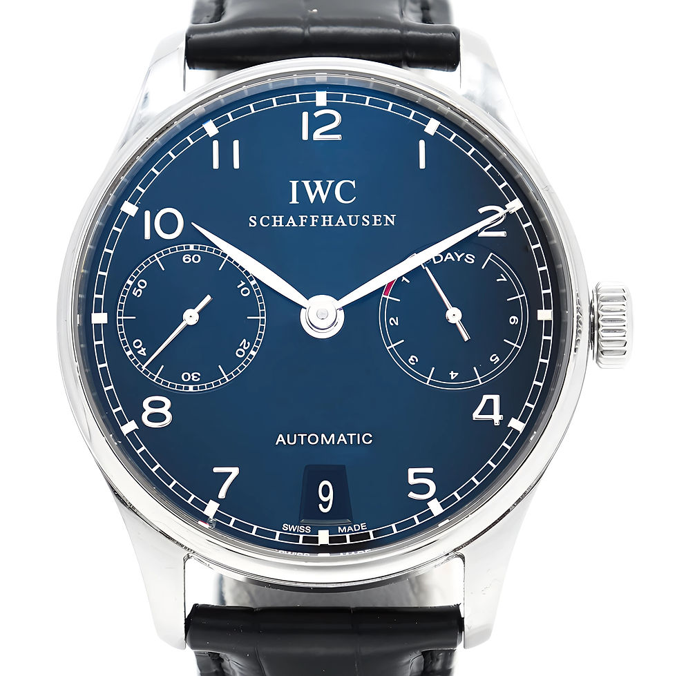 IWC Portuguese Automatic 7Day Power Reserve Stainless Steel Blue Dial Watch