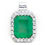 Thumbnail: 5.56 tcw Natural Colombian Emerald & Diamond Pendant In White Gold 18K Necklace