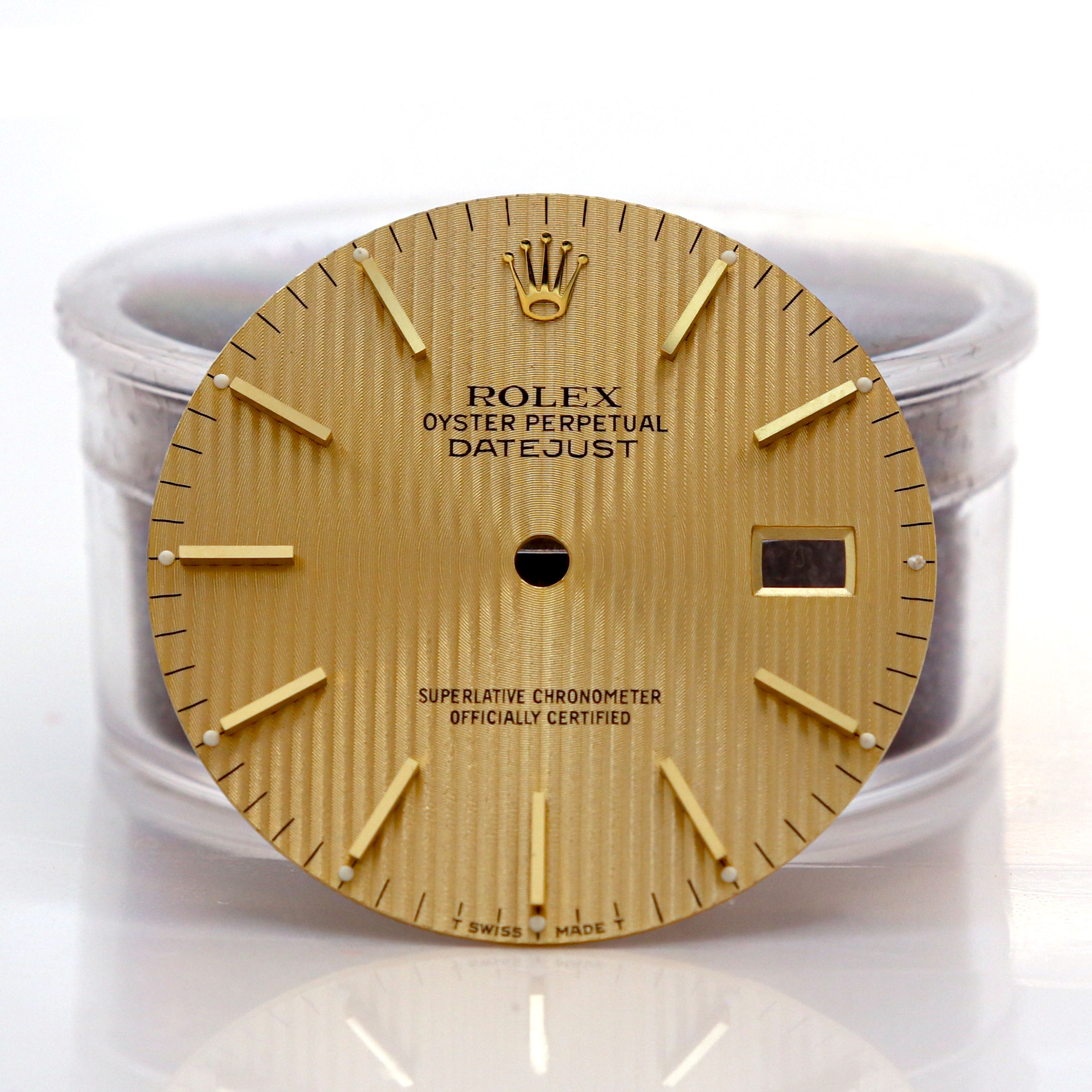 Rolex Oyster Perpetual Datejust Champagne Tapestry Mens 36mm Ref 16013 / 16233