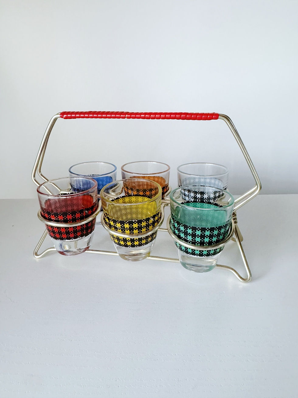 Thumbnail: mid century modern retro shot glasses set 