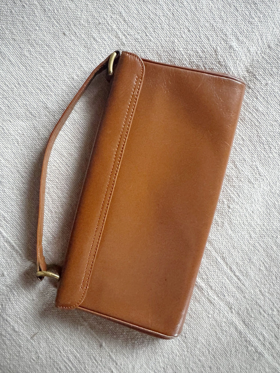 Thumbnail: Vintage GOLDPFEIL Leder Handtasche Cognac