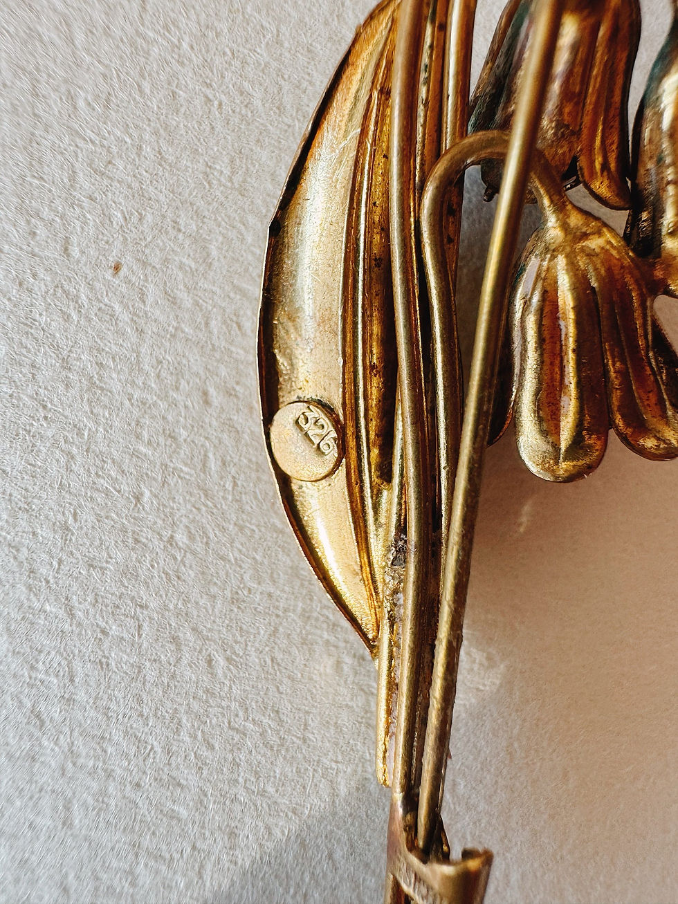Thumbnail: Gold Toned Lily of the Valley Brooch - Maiglöckchen Brosche