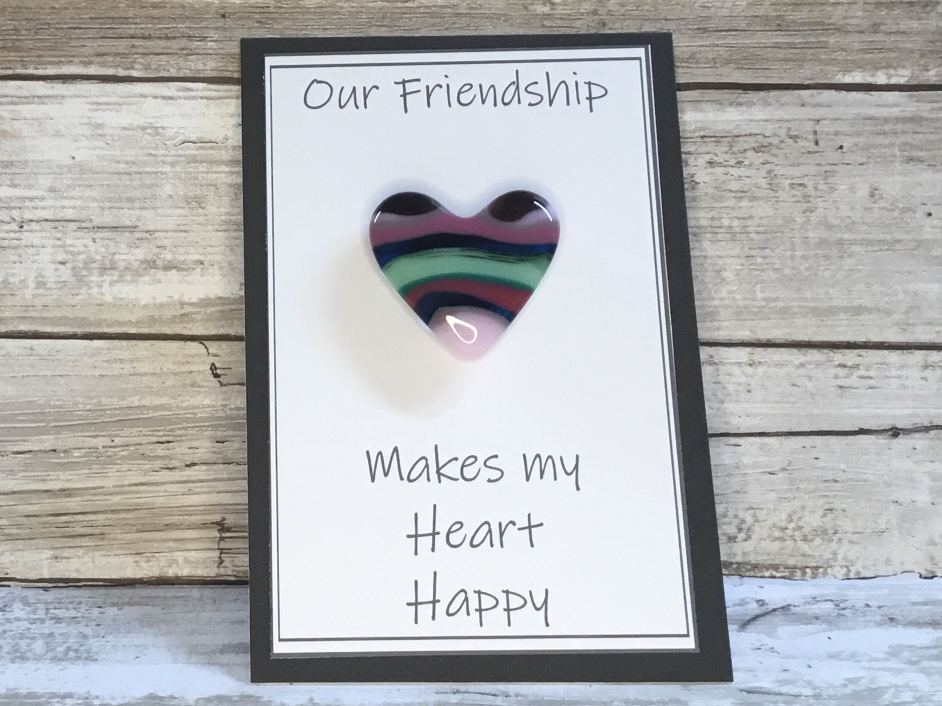 Greeting Card with Pocket heart - Friendship makes my heart happy - wholesale