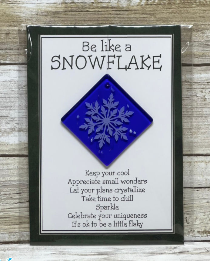 Thumbnail: Greeting Card with Suncatcher- Be like a Snowflake