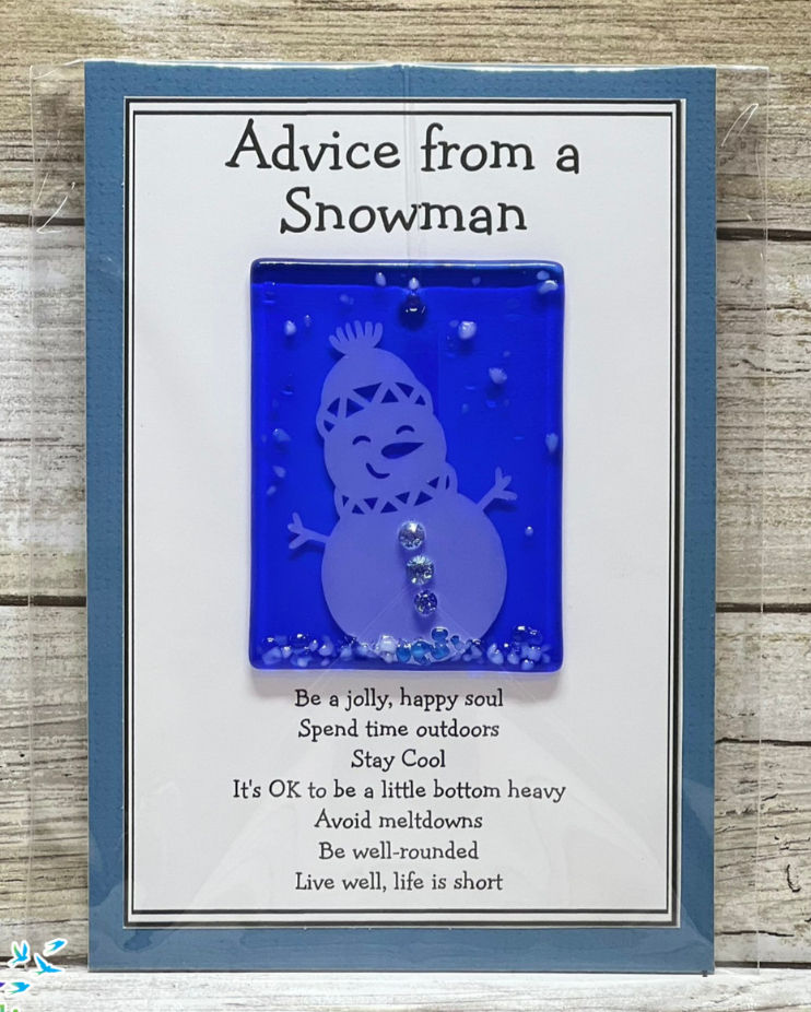 Thumbnail: Greeting Card with Suncatcher -Advice from a Snowman