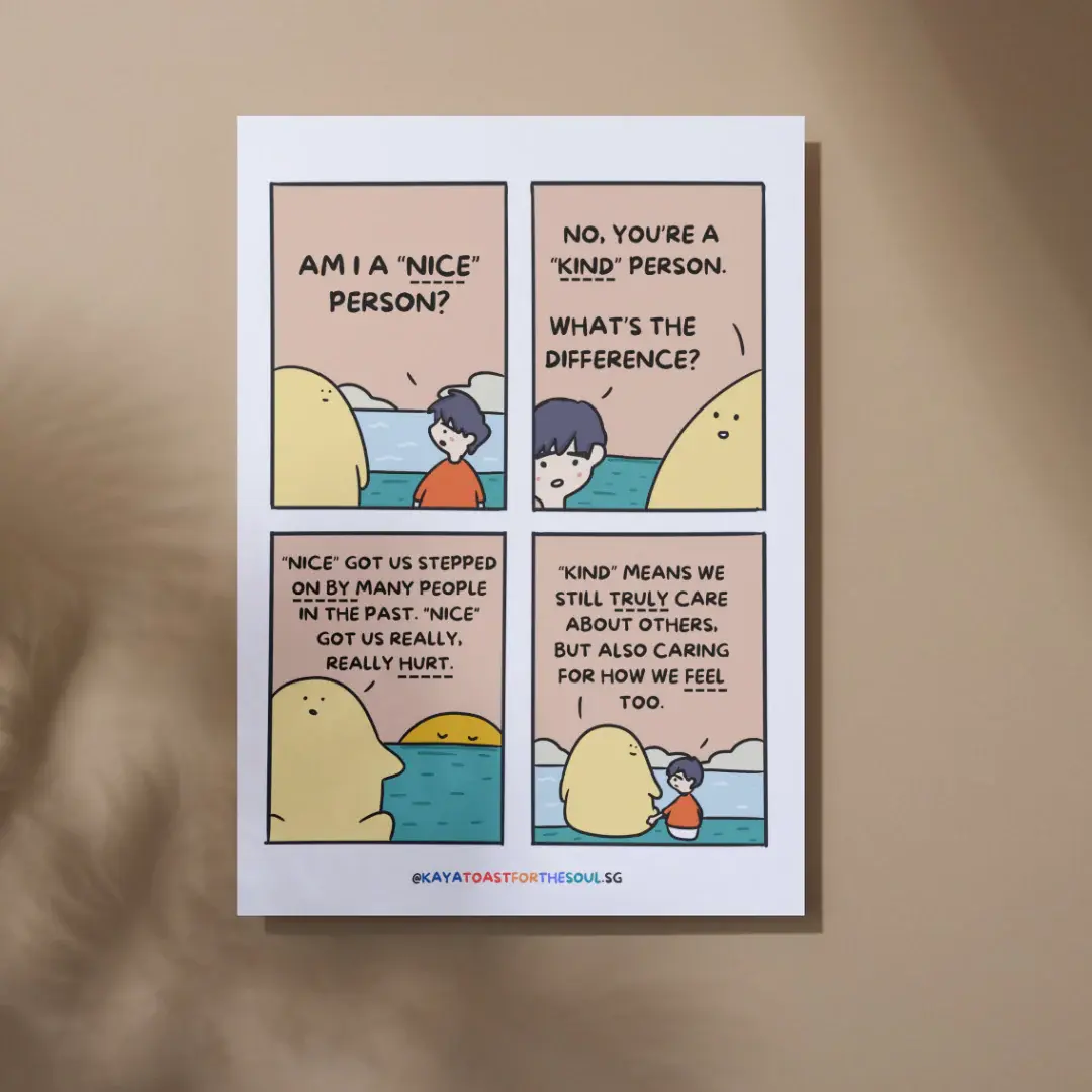 Kaya Toast Postcard - "nice versus kind" by KAYA TOAST FOR THE SOUL