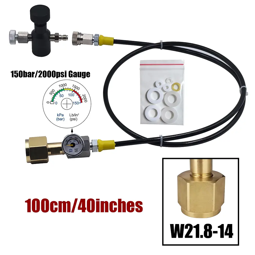 Thumbnail: Soda Water Accessories Cylinder CO2 Refill Station Adaptor With Hose on/Off