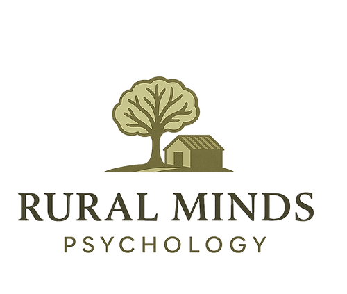 Rural Minds Psychology Logo Brain Tree Farm House