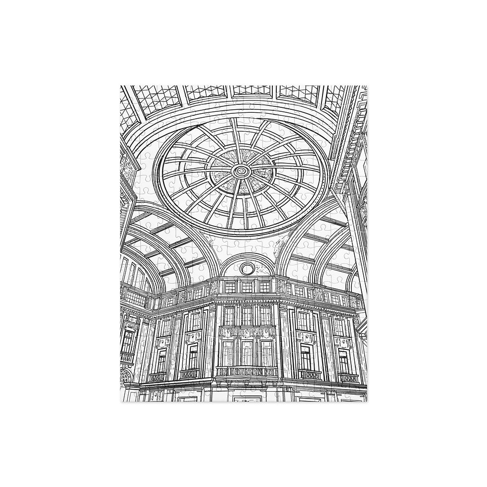 Thumbnail: Small Galleria Vittorio Emanuele III in Messina, Sicily, Italy Adult coloring jigsaw puzzle