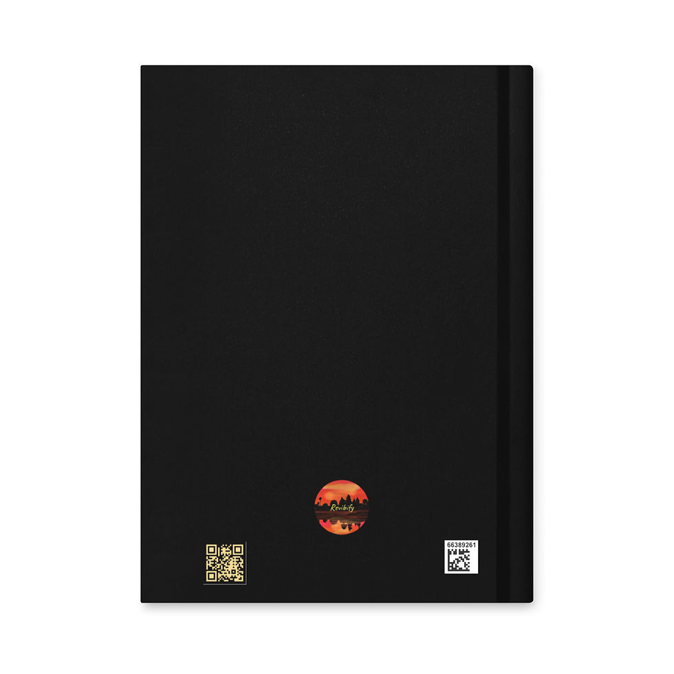 Thumbnail: Revibify Tarot Journal Black backwith Woman with duo toned hair and the words "Find Your Balance"