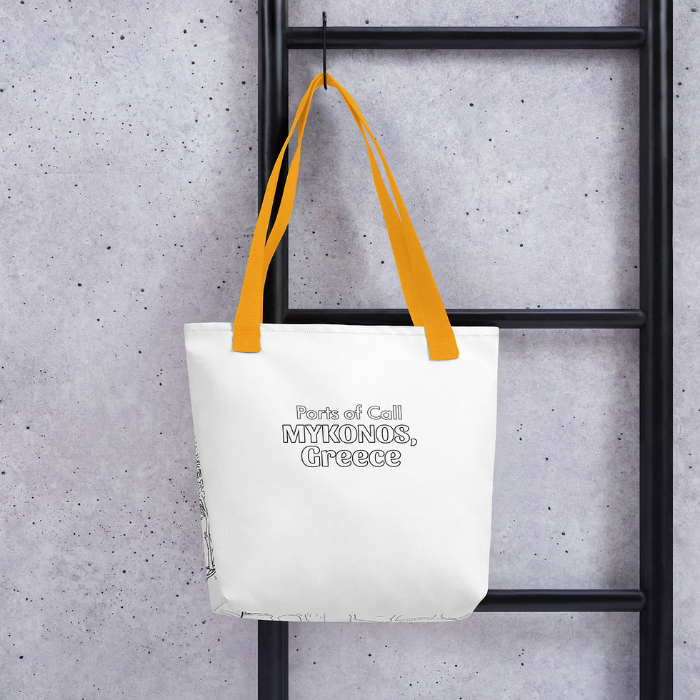 Thumbnail: Adult Coloring Tote Bag! Ports of Call: Mykonos, Greece Relaxing Cruise Activity