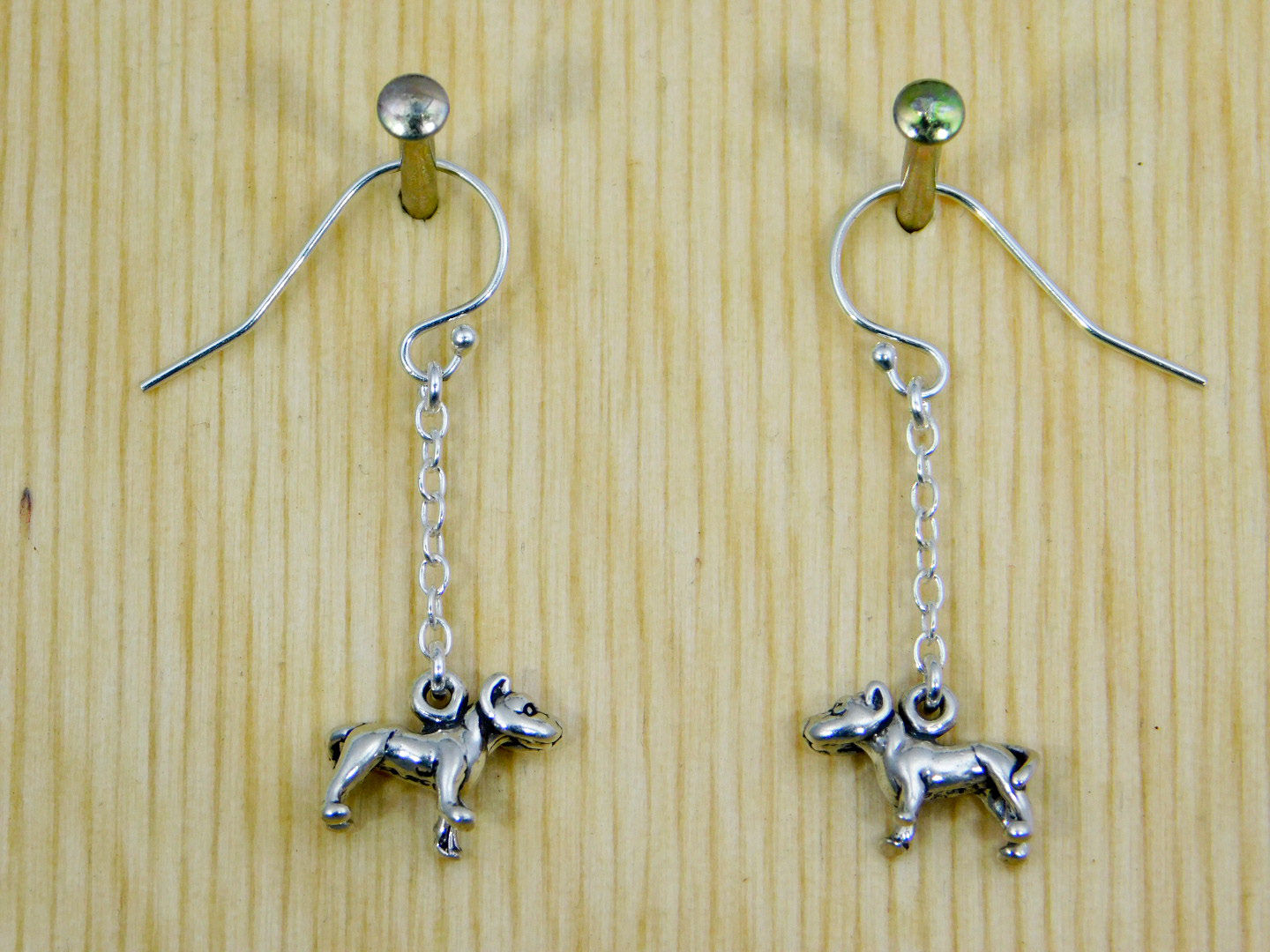 Pitbull Sterling Silver Earrings