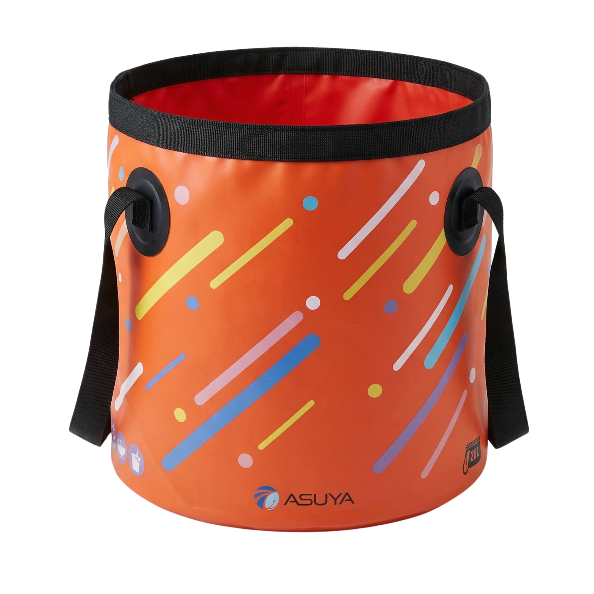 ASUYA 折りたたみバケツ（オレンジ）