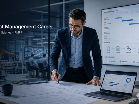 Project Management Career in 2026 with project planning, industry execution, salary insights and PMP® certification