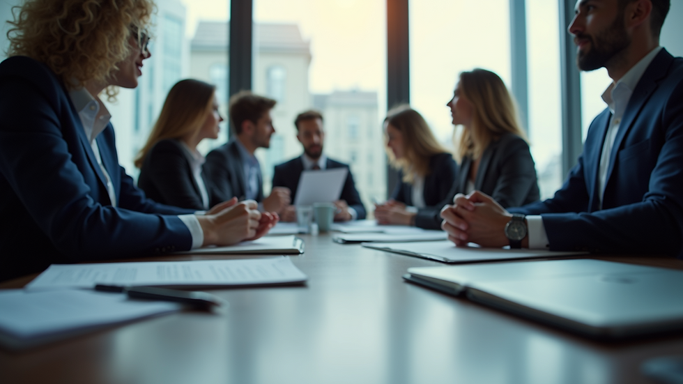 Eye-level view of a business meeting discussing IT strategies