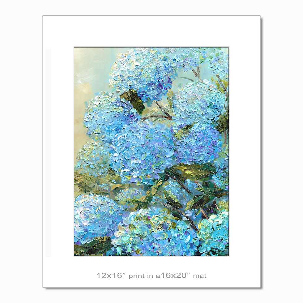 Thumbnail: "Misty Morning Hydrangeas - small prints"