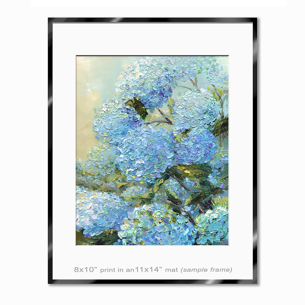 Thumbnail: "Misty Morning Hydrangeas - small prints"