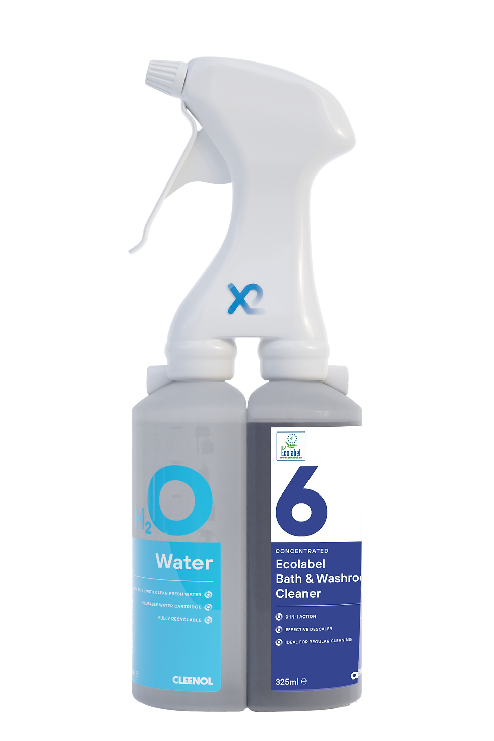 Ecolabel Bath & Washroom Cleaner and Ozone Water spray bottle