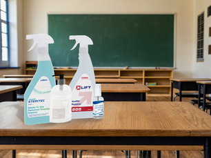 Cleenol products in a school classroom setting.