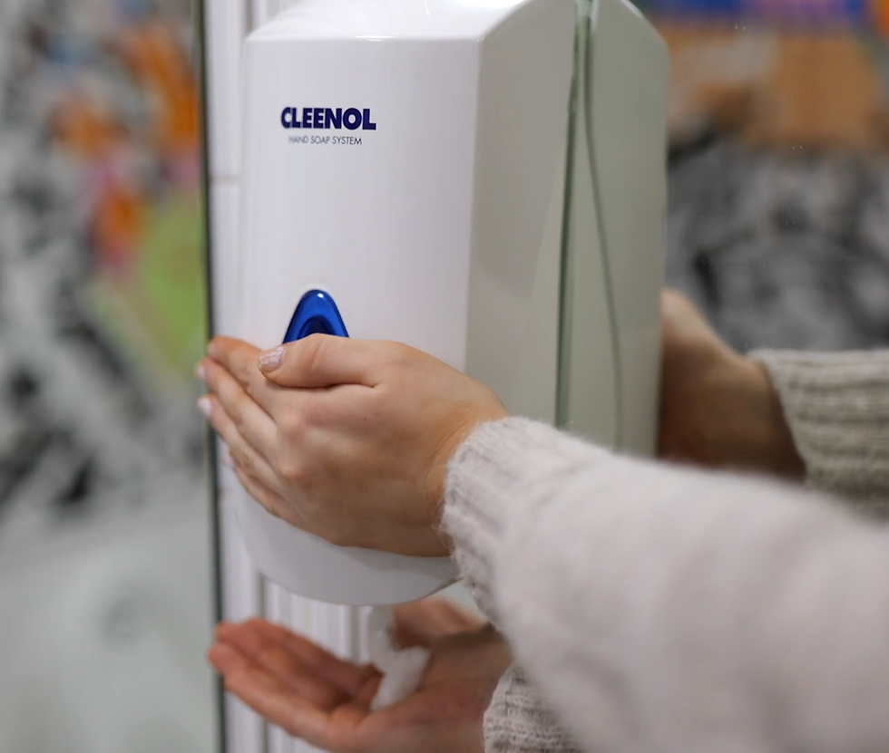 Cleenol hand wash dispenser.