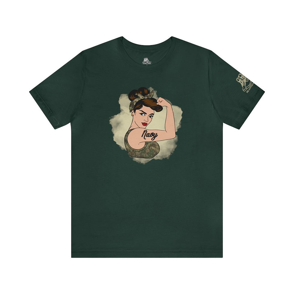 Thumbnail: Rosie the Riveter Navy Tee-Hispanic