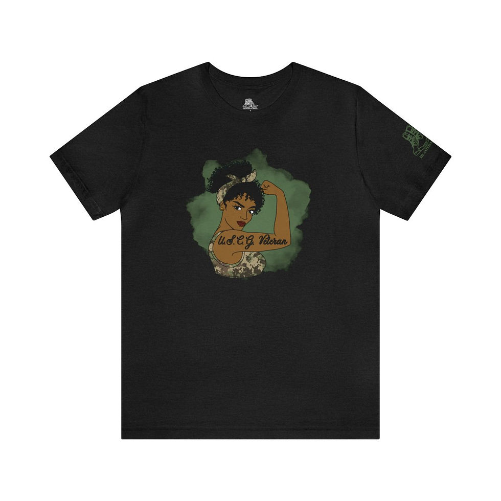Thumbnail: Rosie the Riveter Coast Guard Veteran Tee-Black