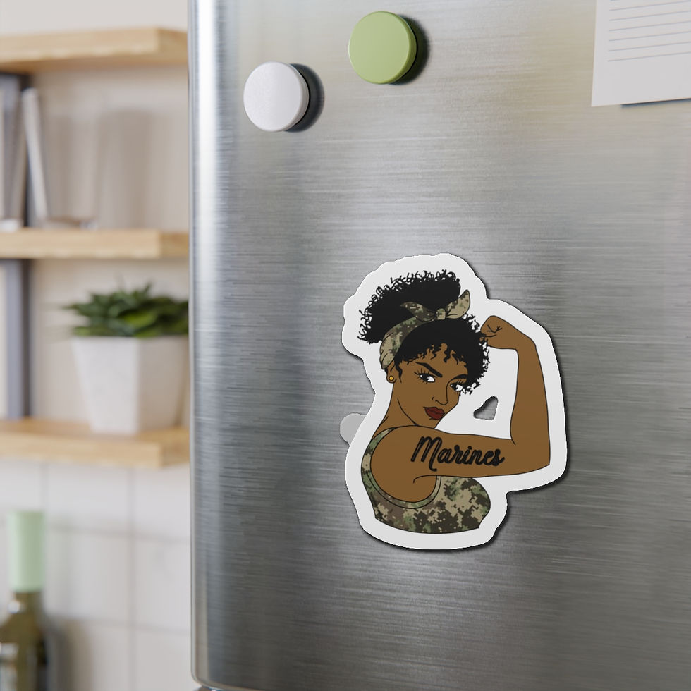 Thumbnail: Marine Rosie the Riveter Magnet- Black
