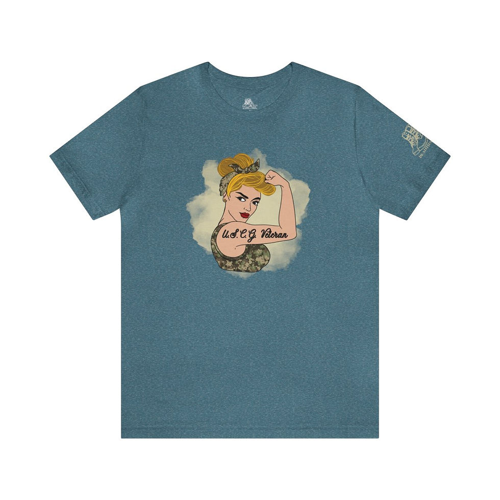 Thumbnail: Rosie the Riveter Coast Guard  Veteran Tee-White