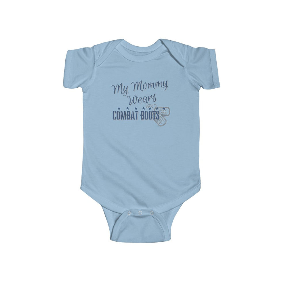 Thumbnail: Mommy Wears Combat Boots Short Sleeve Onesie-Blue
